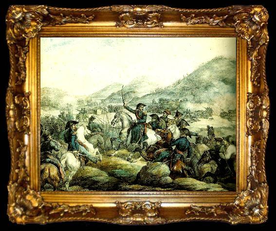 framed  charles emile callande la bataille de chacabuco, ta009-2